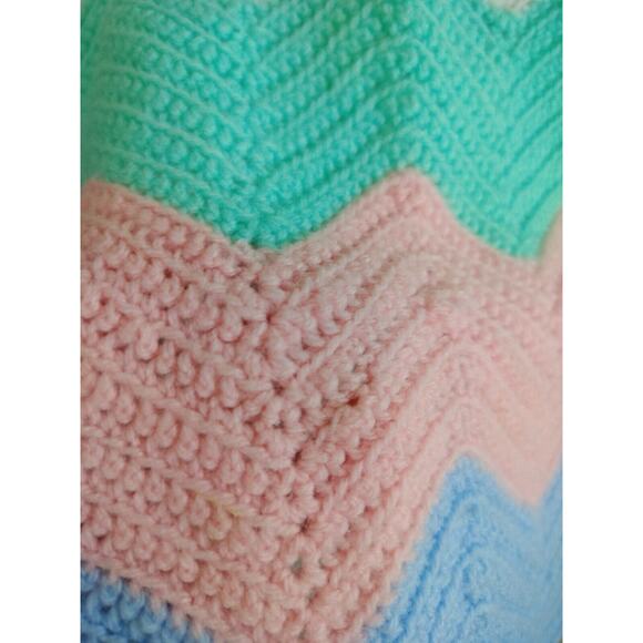 Chevron Multicolored Ripple Afghan Throw Blanket - Picture 8 of 16